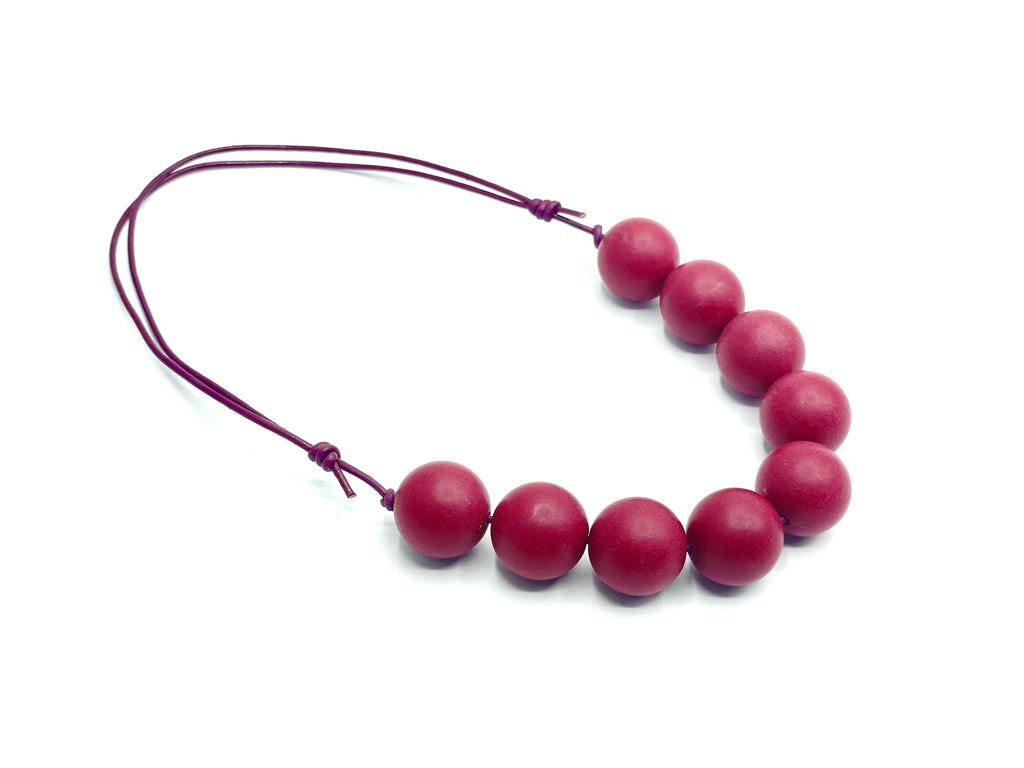 Cranberry Matte Regular Adjustable Necklace