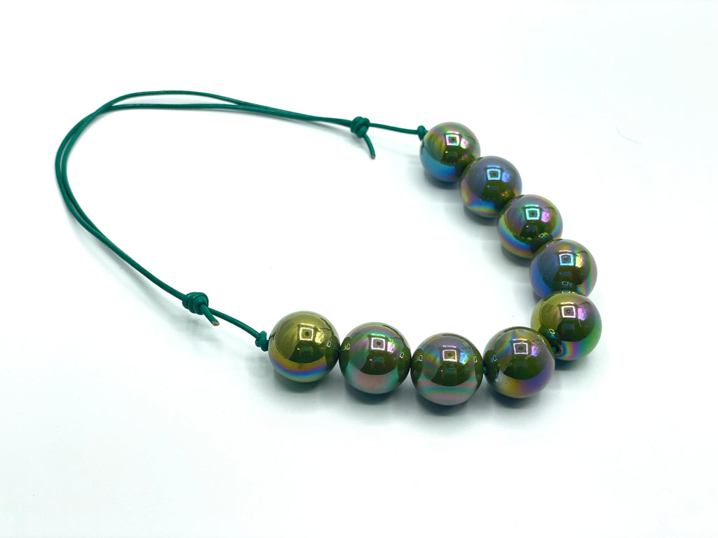 Olive Glossy Regular Adjustable Necklace