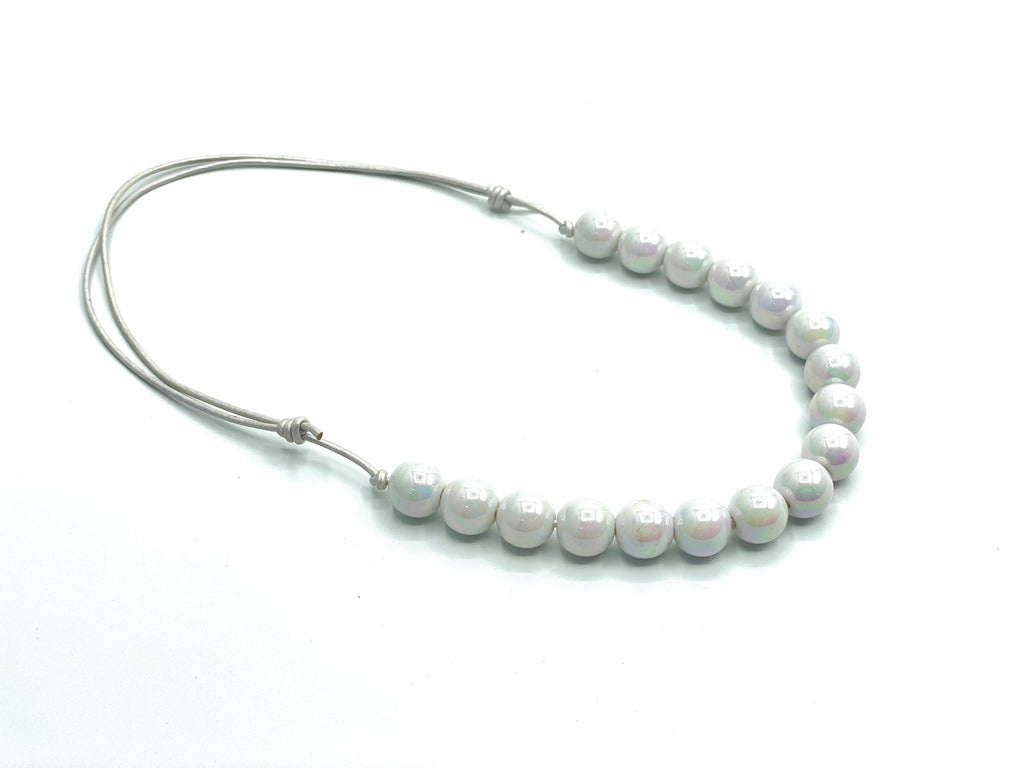 White Glossy Bitty Beads