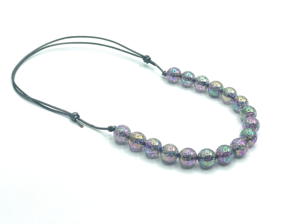 Grey Crackle Bitty Beads