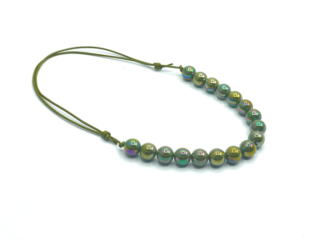 Olive Glossy Bitty Beads