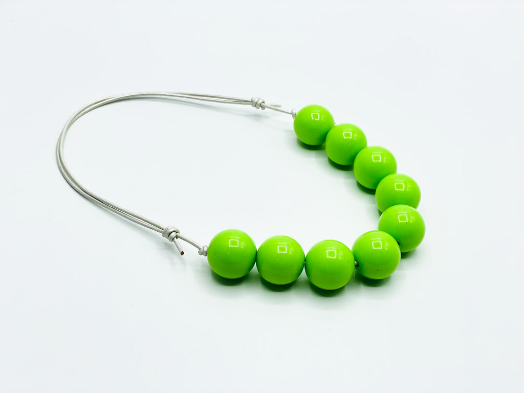 Lime Green Solid IMPERFECT Regular Adjustable Necklace