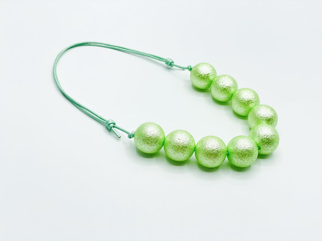Lawn Green Wrinkle Regular Adjustable Necklace