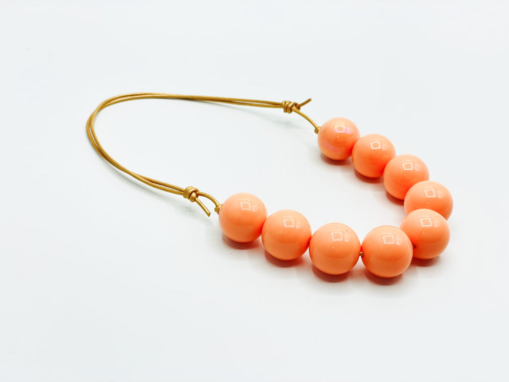 Peach Solid Regular Adjustable Necklace