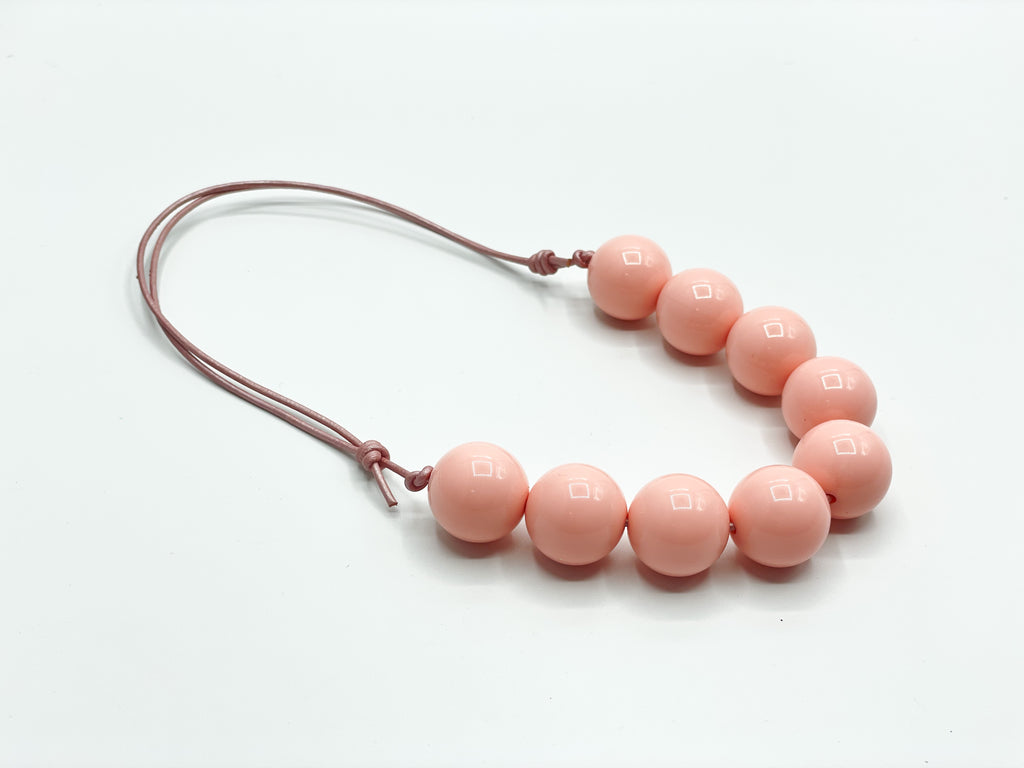 Peachy Pink Solid Regular Adjustable Necklace