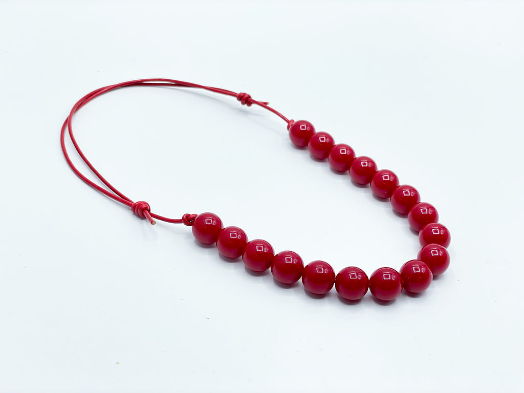 Crimson Solid Bitty Beads