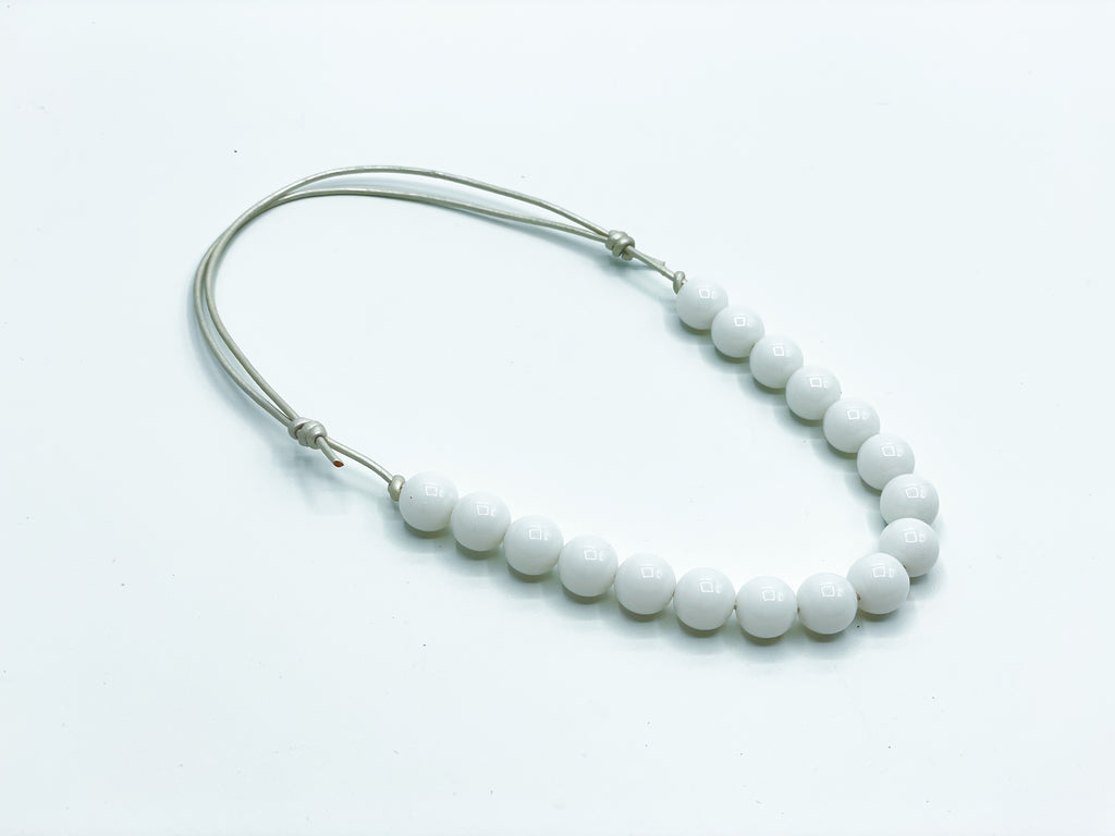 White Solid Bitty Beads